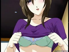 Horny Anime Brunette With Mega Boobs Sucks And Rides Hard Cock